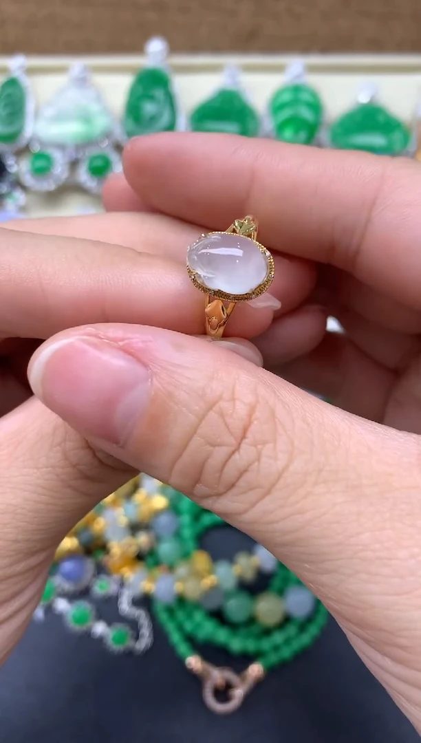 【闪购商品】翡翠戒指18K金镶嵌260-中国好珍宝