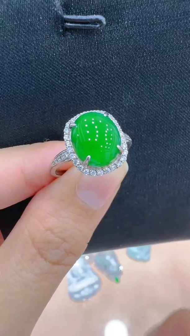 银S925镶嵌戒指翡翠多样性团购发一件