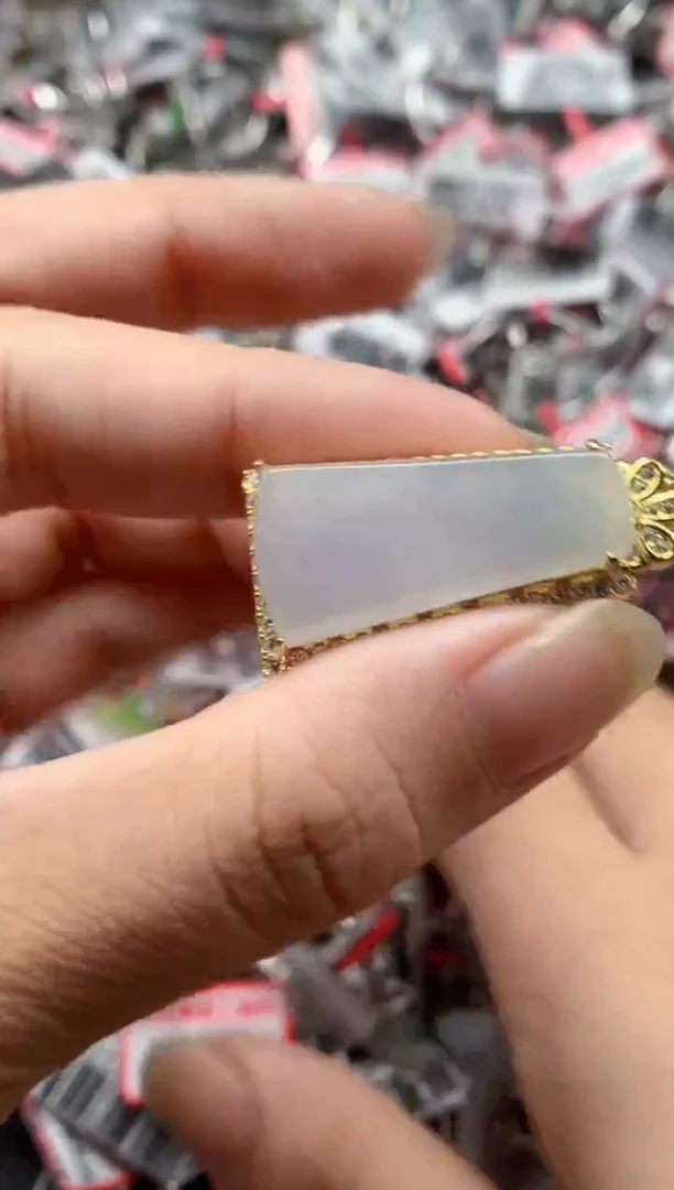 银S925镶嵌戒指翡翠天然A货缅甸翡翠