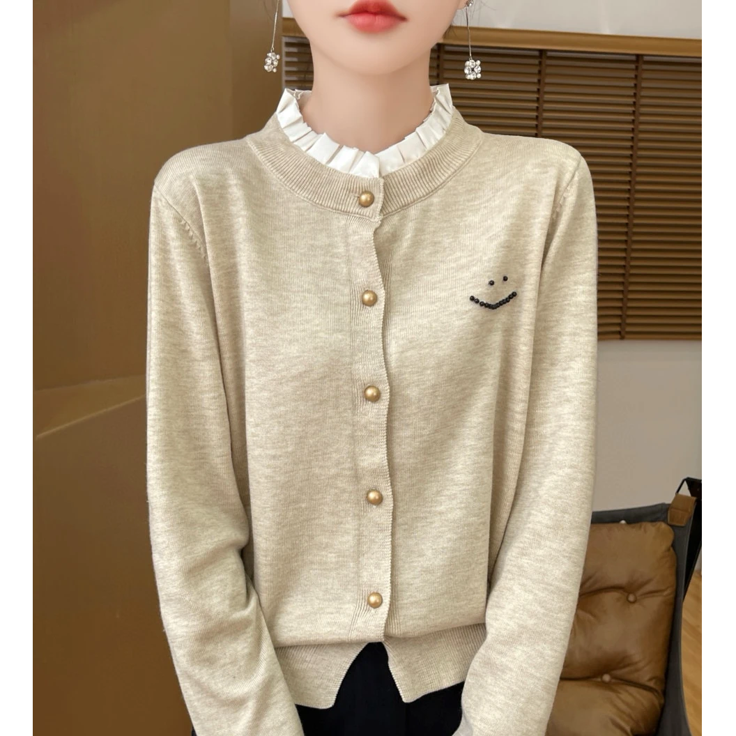 24年新款秋冬内搭木耳领洋气高级感长袖时尚百搭针织衫