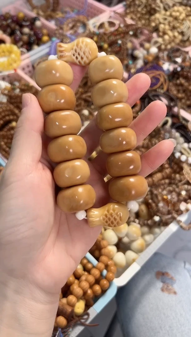 手串菩提根/象牙果象牙果方块年年有鱼手持