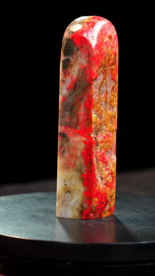 鸡血石刘关张鸡血石