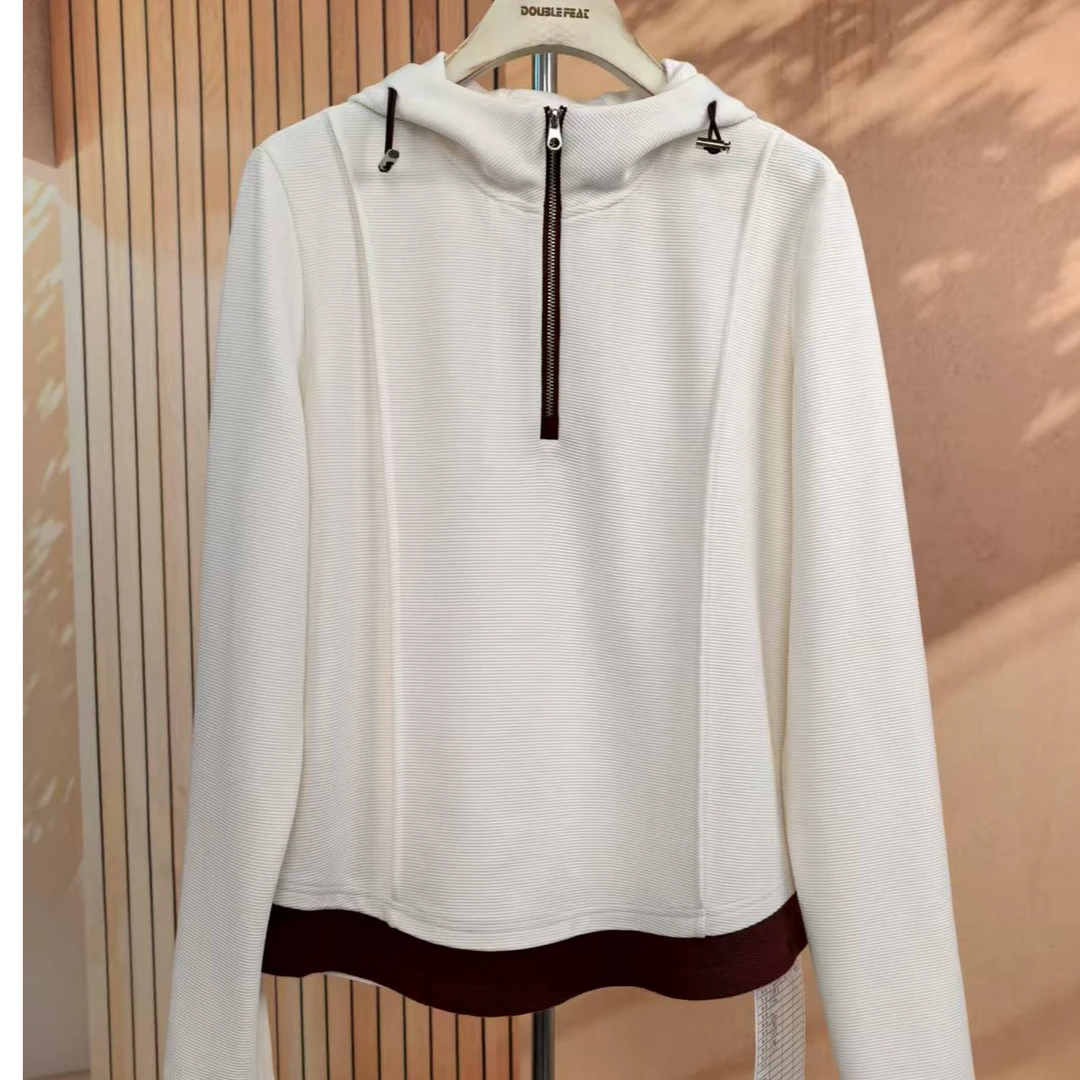 2025连帽带帽卫衣长袖拉链短款