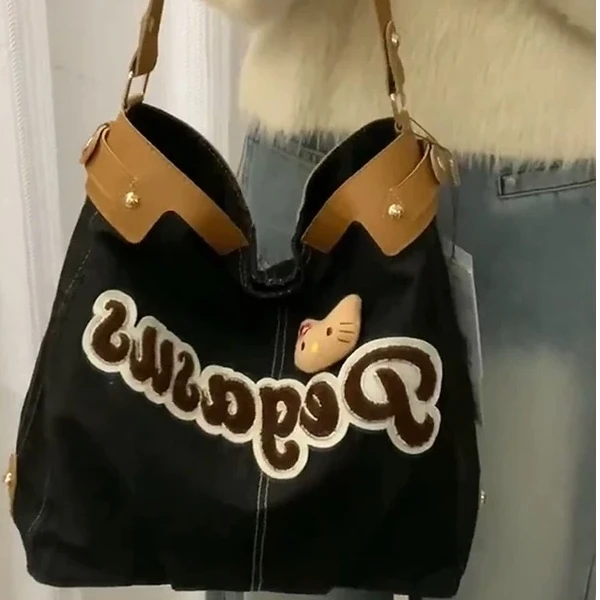 A198 牛仔托特包包新款大容量kt 腋下单肩斜挎包包