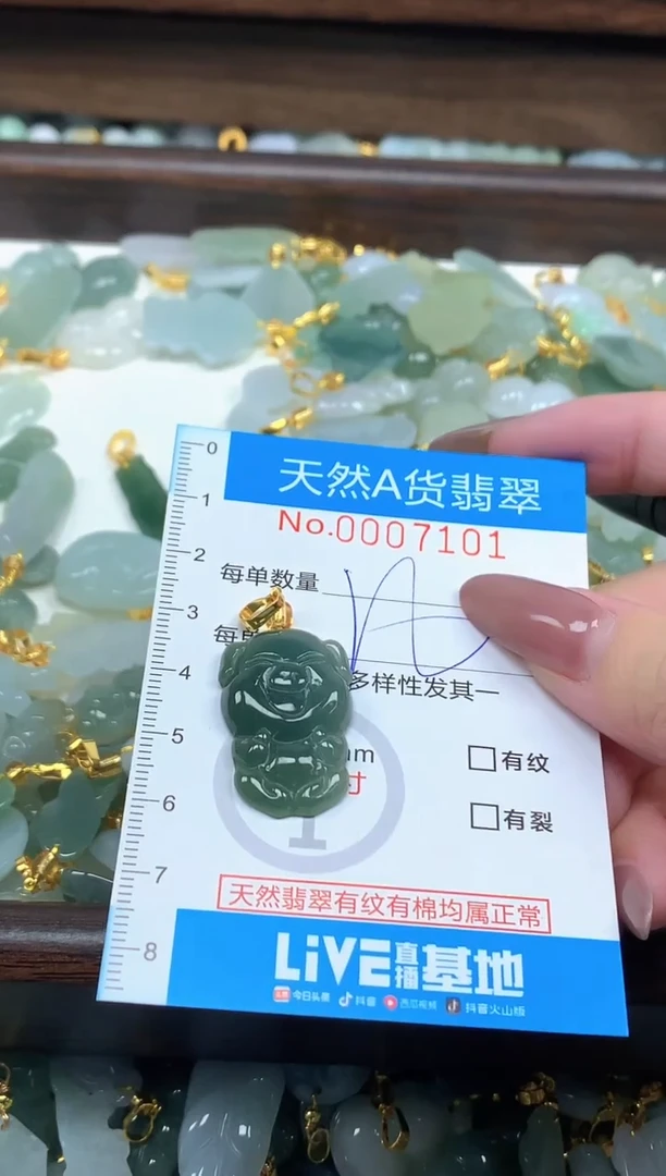 颈饰未镶嵌翡翠净货挂件-7101