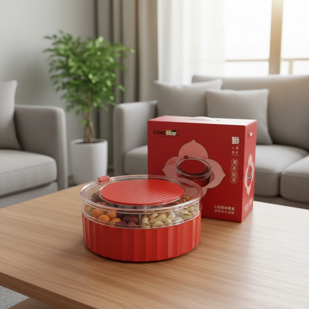 果盘家用客厅茶几新年糖果盒分格密封坚果瓜子收纳盒