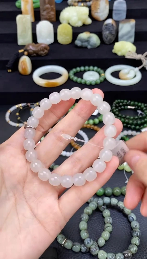 未镶嵌和田玉挂件9mm老型手串