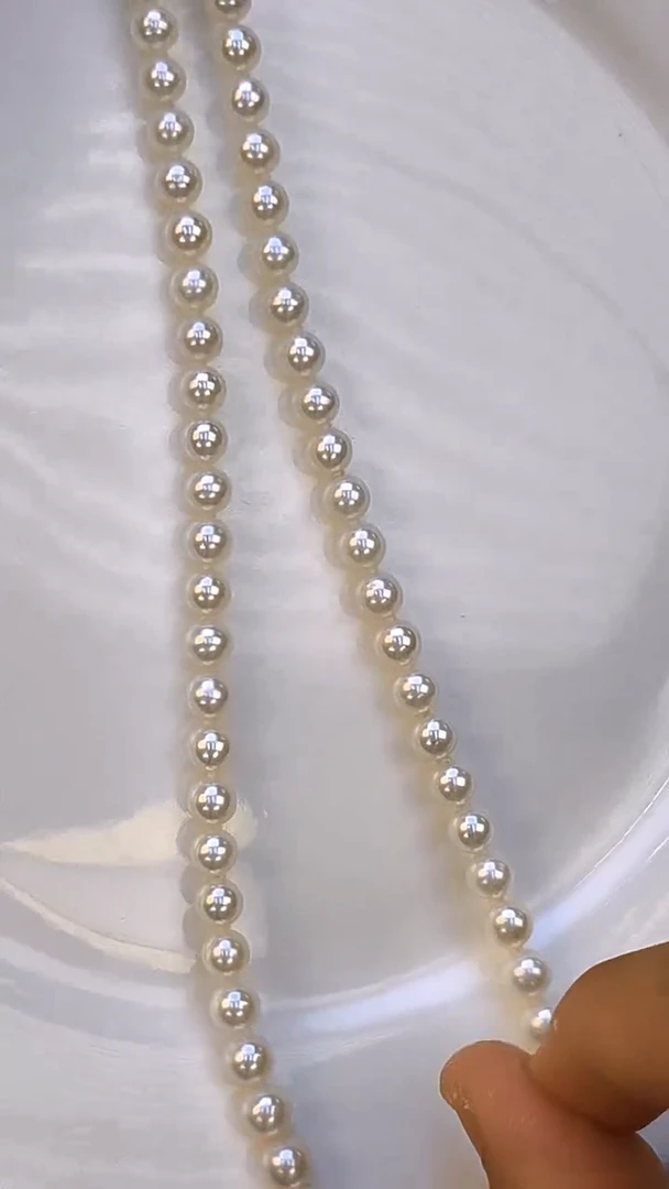 淡水珍珠银S925镶嵌项链6-7