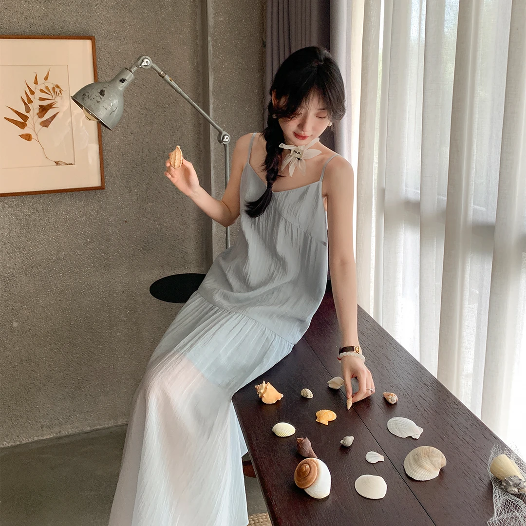 【假日慢调】套装休闲麻感西装/醋酸暗细条吊带裙 高级亮感的通勤
