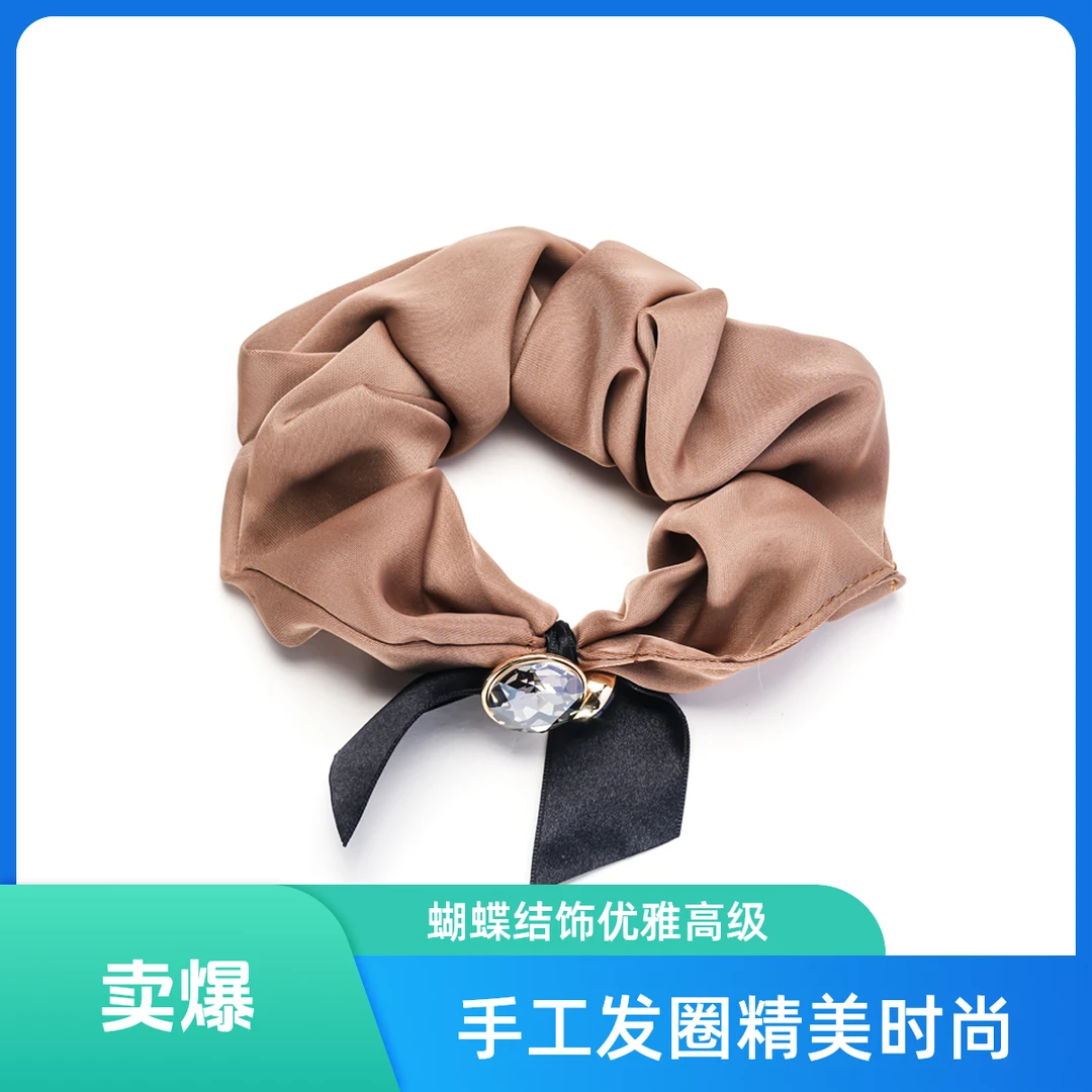 韩国高级感手工蝴蝶结K9水晶发圈F6082气质时尚法式优雅精美