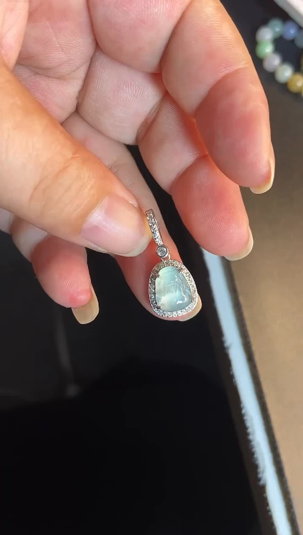 吊坠(不含链)银S925镶嵌翡翠1