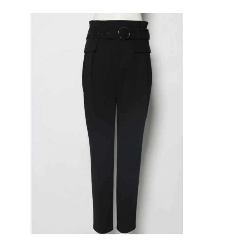 【小春子】极简风休闲裤高腰小脚裤九分裤哈伦裤130153-93203