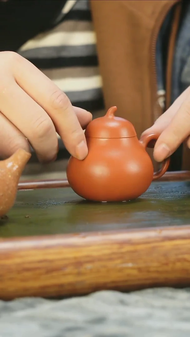 茶壶紫砂朱泥光塑小茄瓜