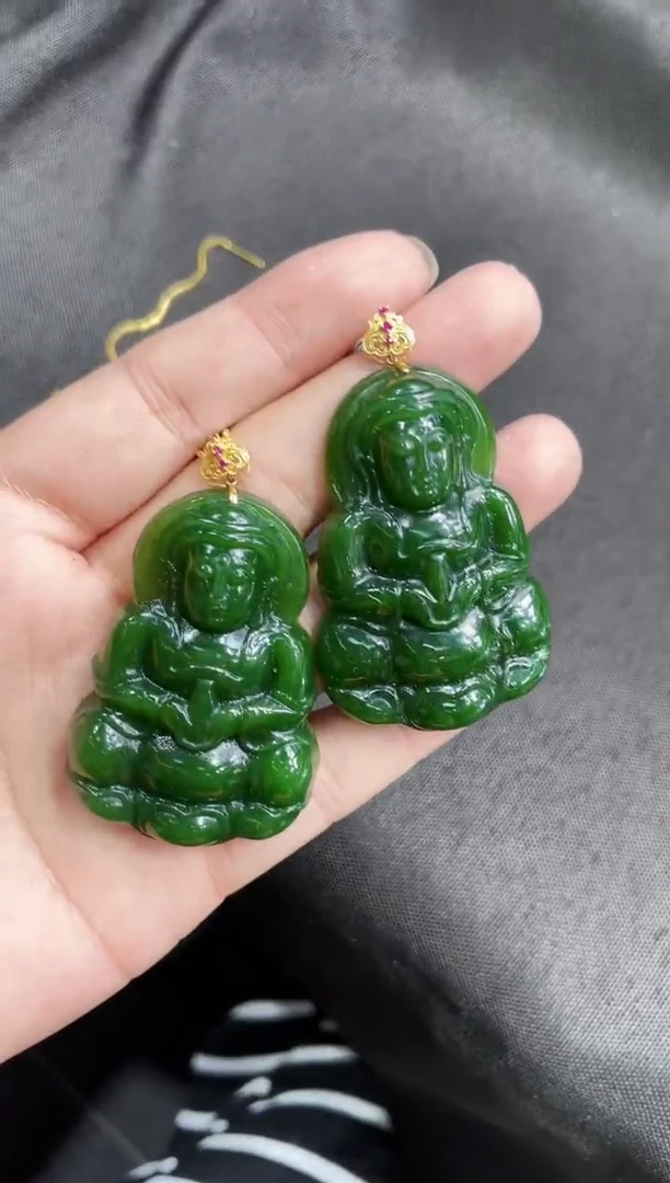 【闪购商品】和田玉吊坠18K金镶嵌52MM 多样性发一