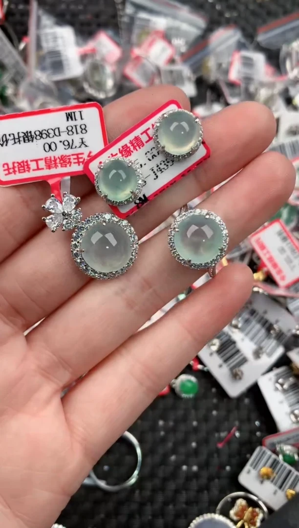 银S925镶嵌戒指翡翠13              1