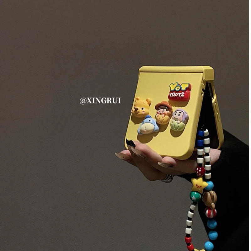 可爱卡通立体熊适用华为pocket2折叠屏purax手机壳p50小米mixflip