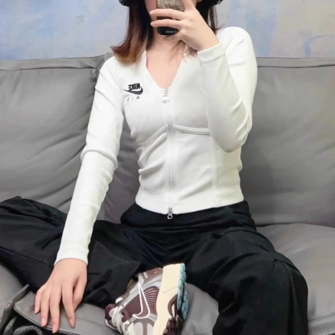 Nike耐克双拉链鱼骨V领瑜伽，运动上衣女装2377C