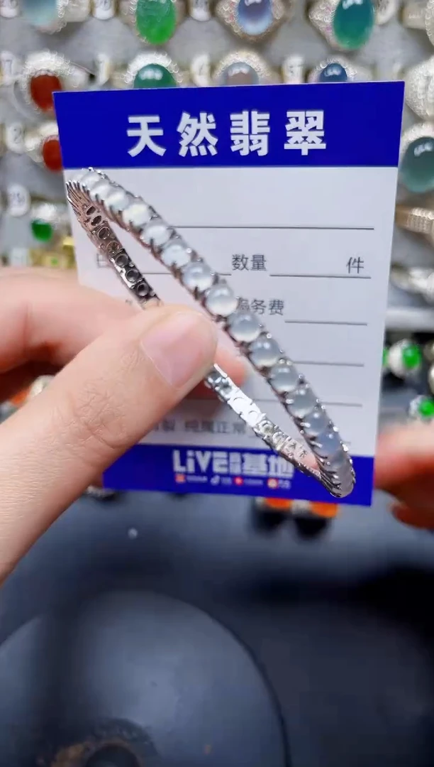 银S925镶嵌手镯翡翠296