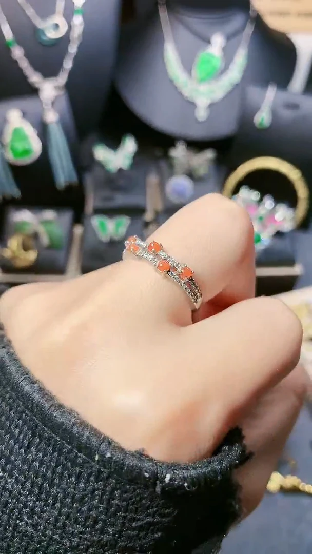 【闪购商品】翡翠戒指银S925镶嵌戒指1
