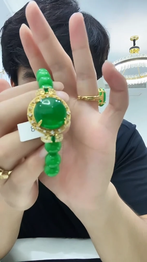 14K金镶嵌手链翡翠S05