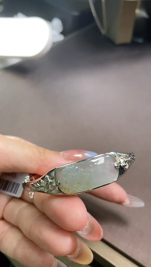 翡翠银S925镶嵌颈饰净货13193
