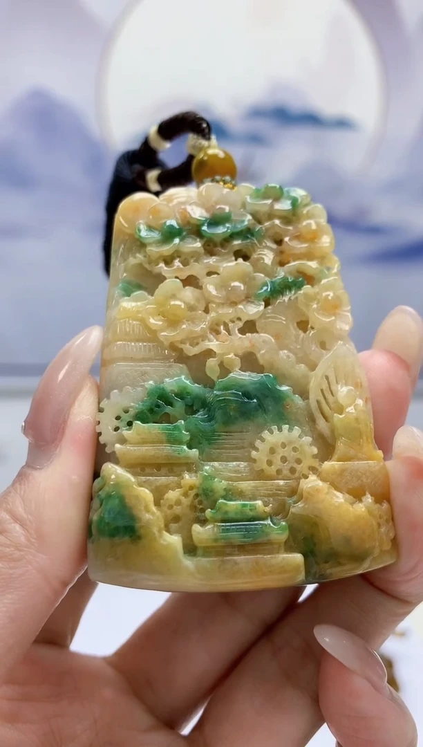 定制翡翠未镶嵌5028MM-毛货挂件168