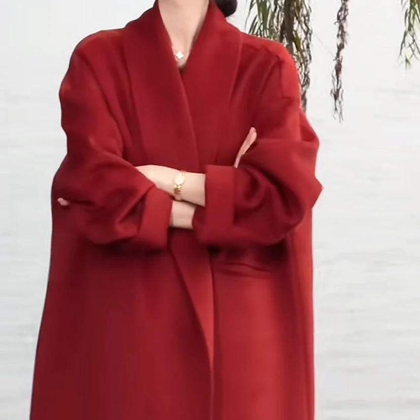 【熙木】毛呢外套质呢子大衣宽松4DWDD7887