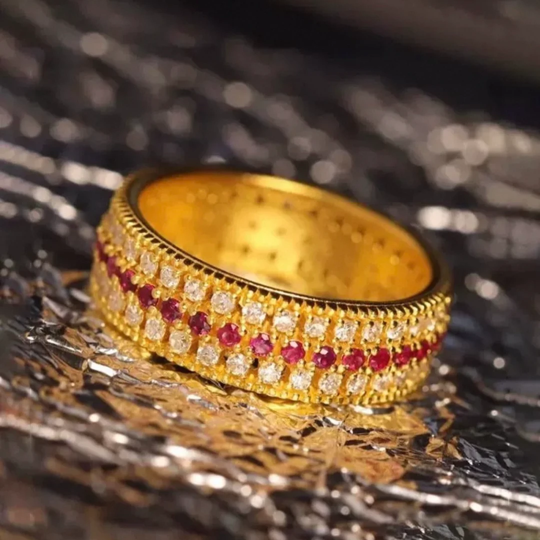 合金戒指 （防敏敏）复古摩登满山红戒指