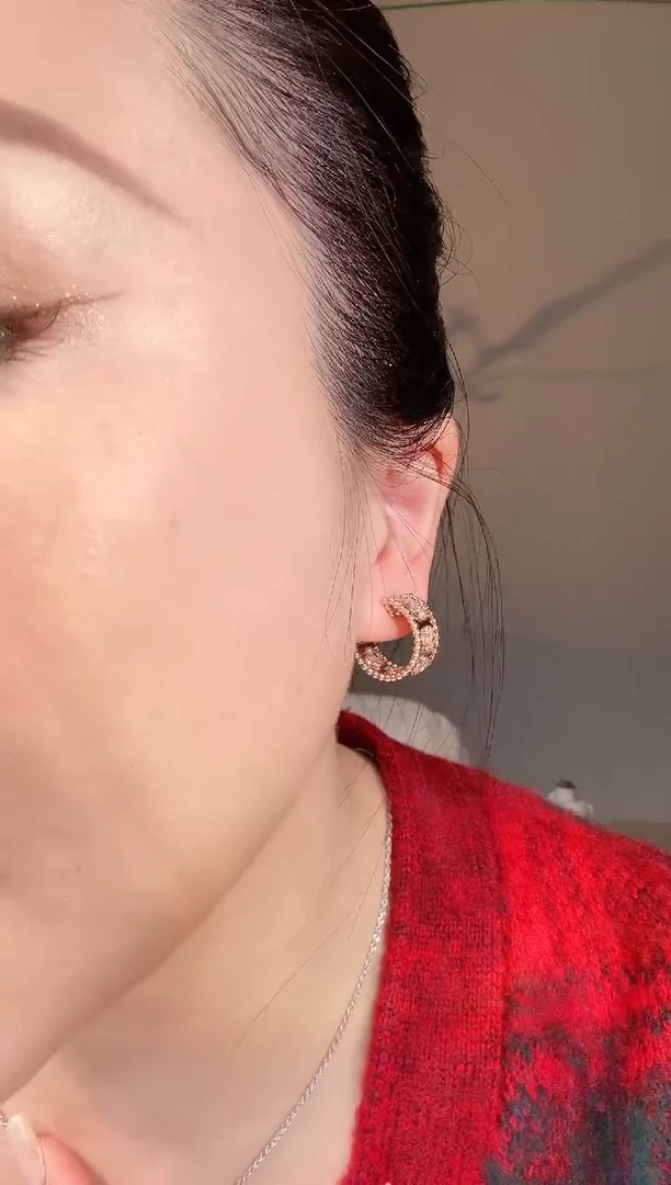 【闪购商品】钻石耳环18K金镶嵌万花筒耳拍