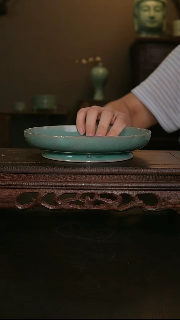 摆件仿古手工葵口洗