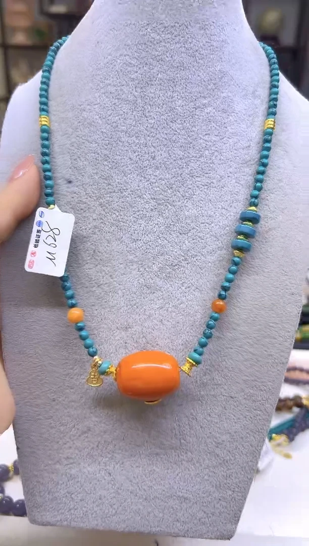 未镶嵌毛衣链蜜蜡DIY款M628