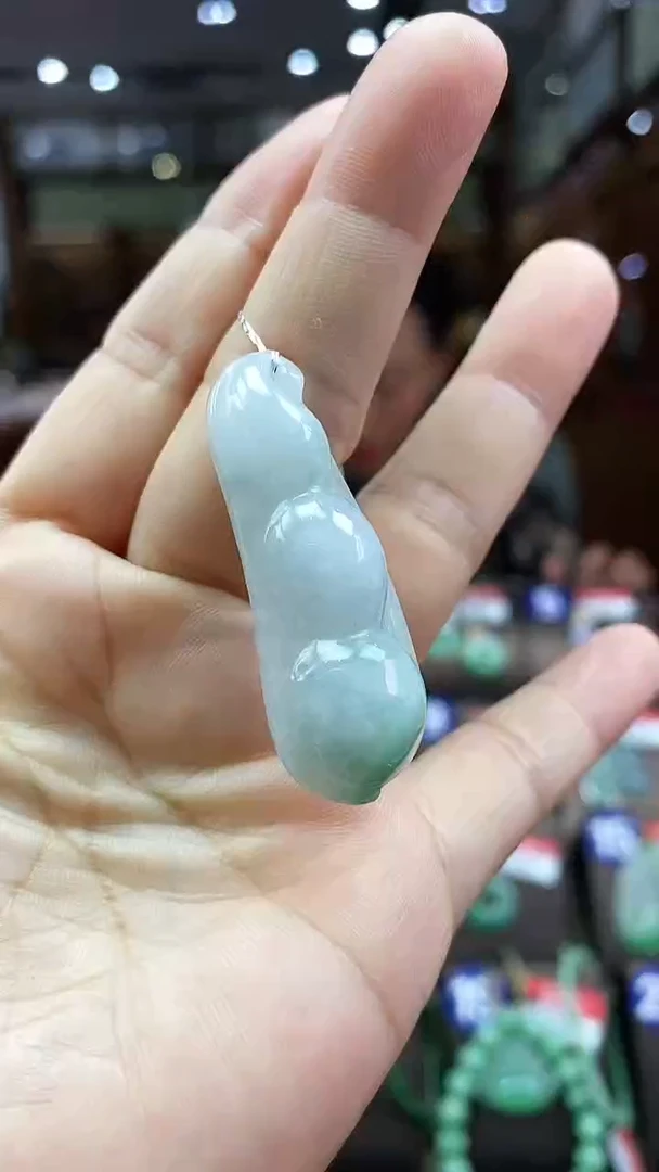 翡翠未镶嵌颈饰福豆