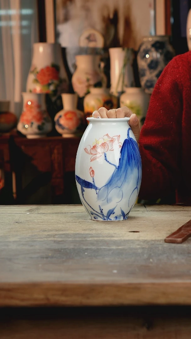 【闪购商品】瓷片景德镇纯手工釉下彩精品花瓶