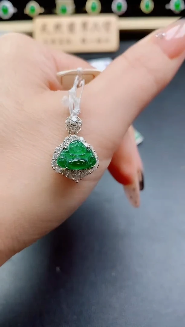 吊坠(不含链)银S925镶嵌翡翠1