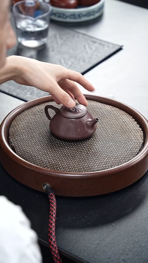 茶壶紫砂平盖石瓢-紫泥-全手工无添加-150cc