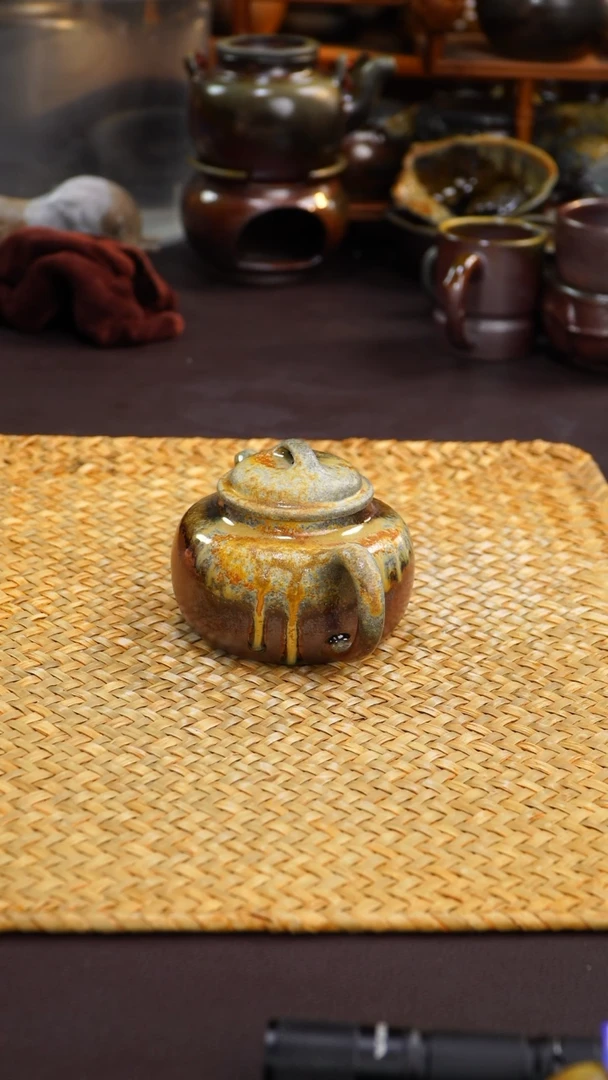 茶壶紫砂纯自然柴烧