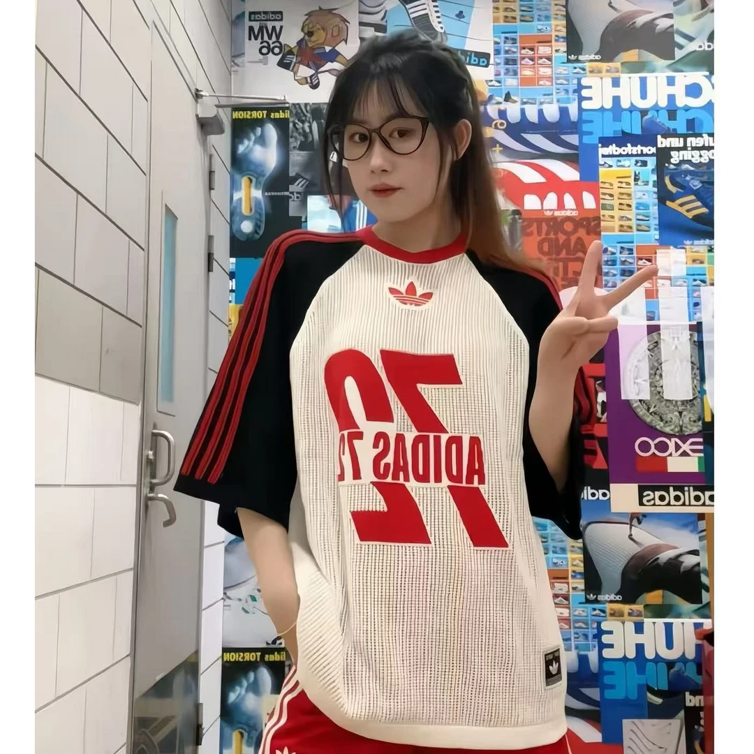 adidas阿迪达斯三叶草足球衫印花经典纯棉运动休闲短袖球衣KD2269