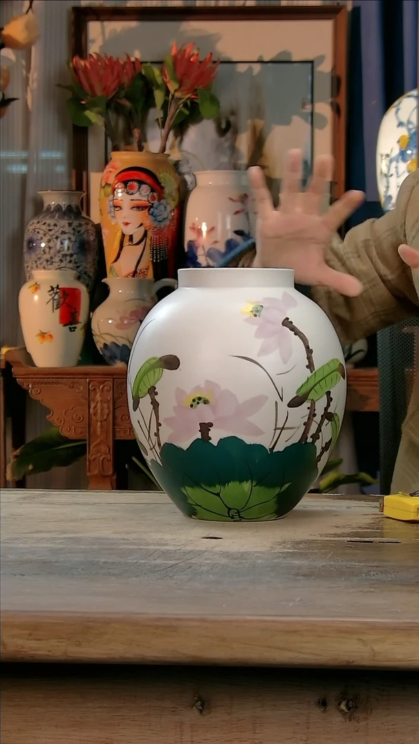 【闪购商品】瓷片景德镇纯手工釉下彩精品花瓶