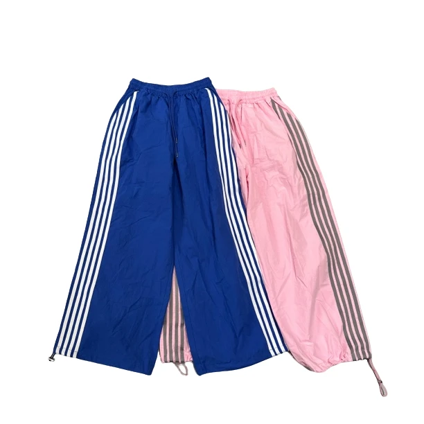 韩版新款加条直筒休闲裤百搭洋气时尚宽松