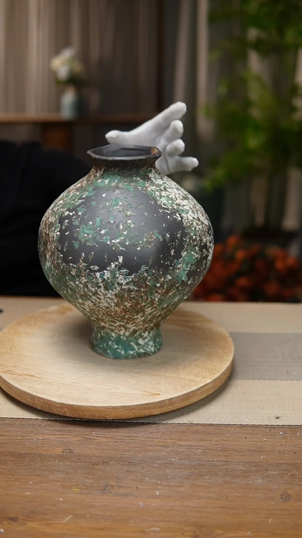 【闪购商品】陶瓷  花器涂鸦绿灯笼