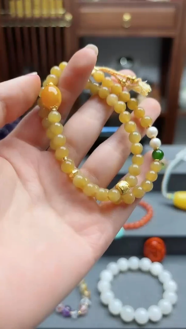 【闪购商品】和田玉手串未镶嵌糖料两圈手串XE