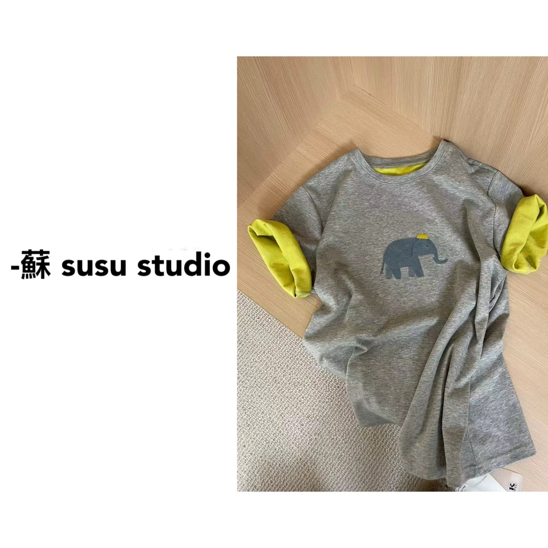 2025新款趣味小熊图案撞色减龄百搭休闲短袖T恤上衣女潮T25016