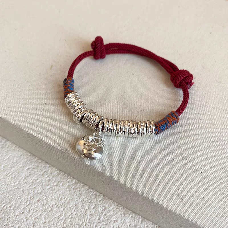 YZ045小福袋盘缠 银色精品手链 无礼盒