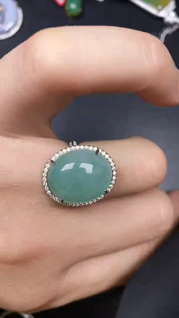 银S925镶嵌戒指翡翠1870