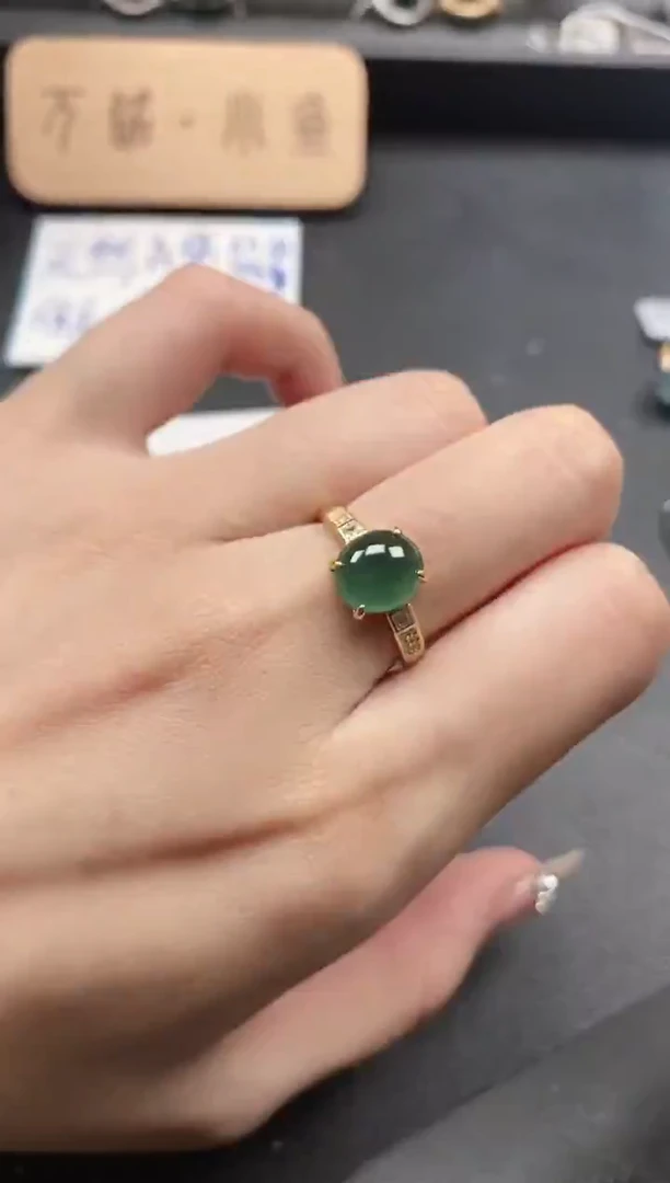 银S925镶嵌戒指翡翠51151