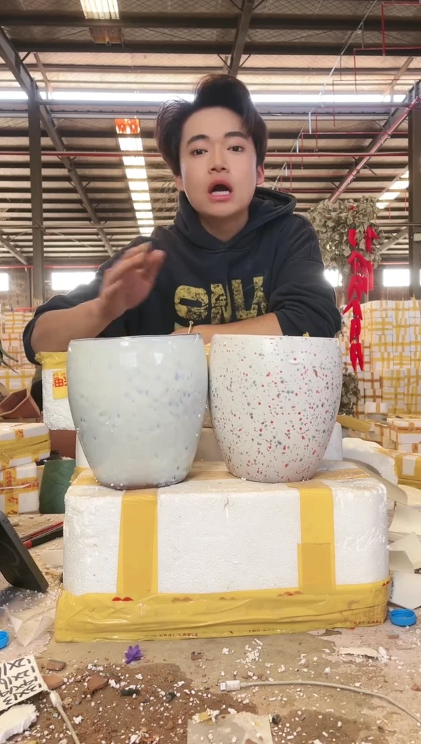 宜兴紫砂粗陶花盆18*20