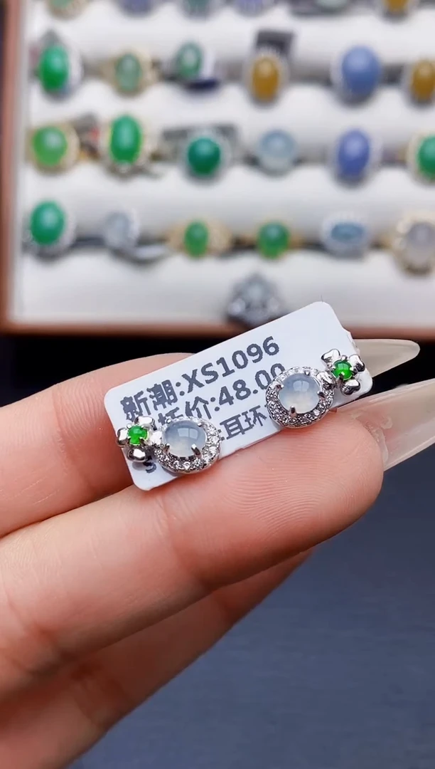 银S925镶嵌戒指翡翠1035