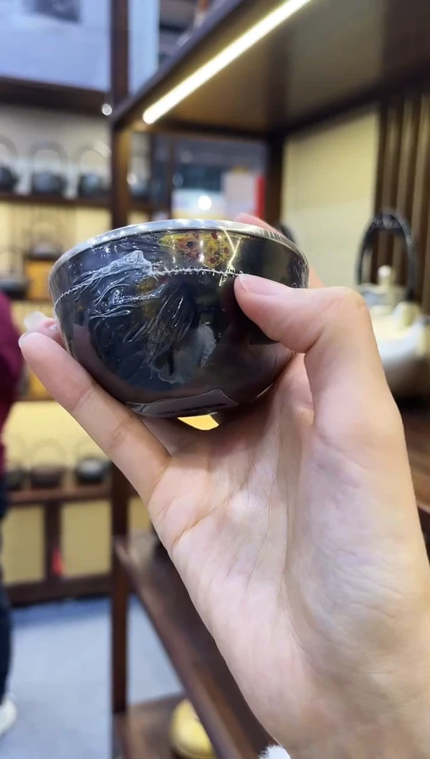 细工坊纯银铜包银杯