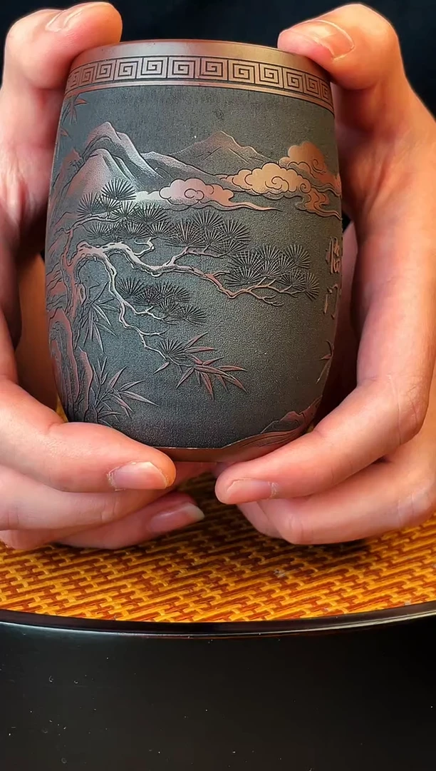 祥***鲜招财猫  柴烧  主人杯