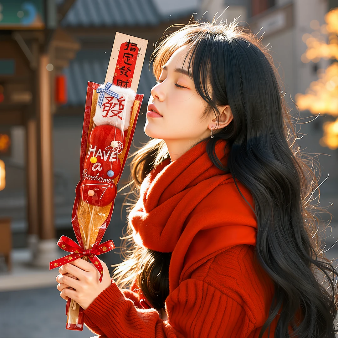 2026元旦新年装饰跨年儿童手持可爱毛绒糖葫芦花束拍照氛围道具